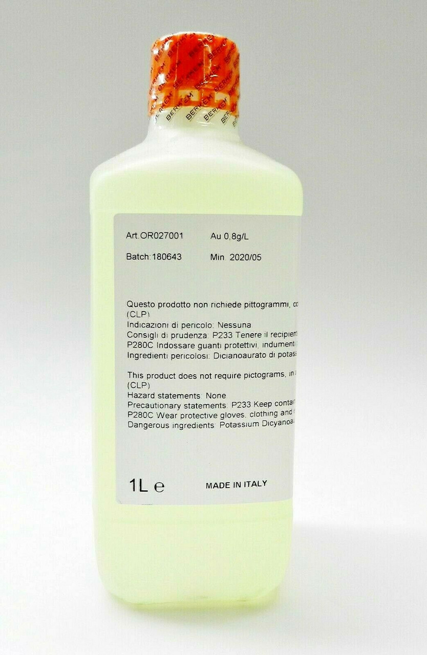 24K Yellow Gold Plating Solution AURICOR 124 24 Karat Electroplating