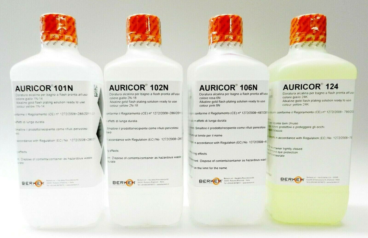 18K Yellow Gold Plating Solution AURICOR 102N 18 Karat Electroplating