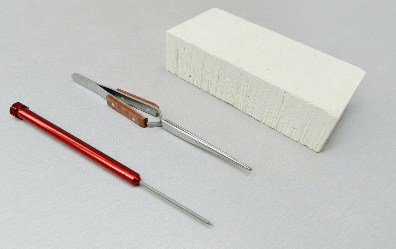 Jewelry Soldering Kit Tools Materials Set Magnesia Block Tweezers 3rd Hand