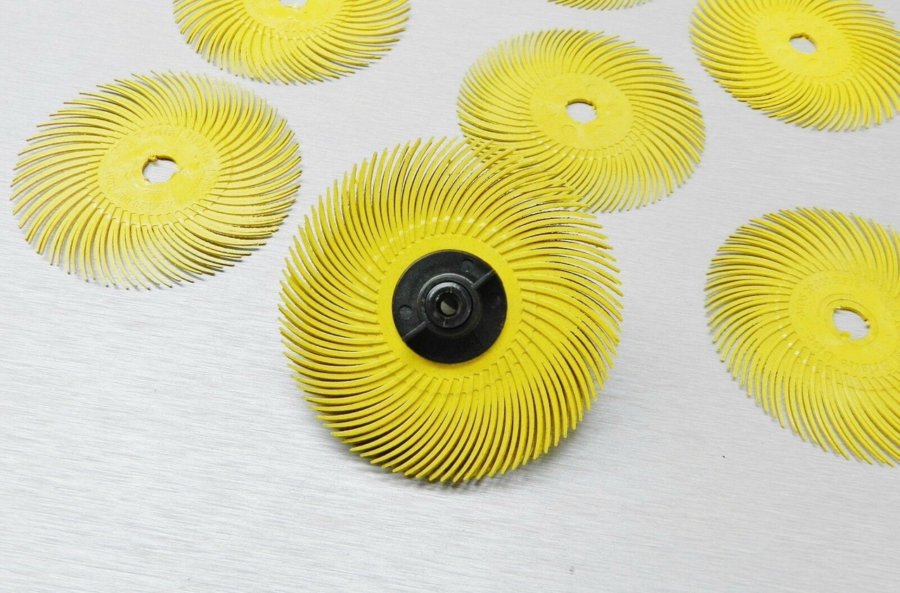 3M Radial Bristle Discs Yellow 80 Grade Brush 3"