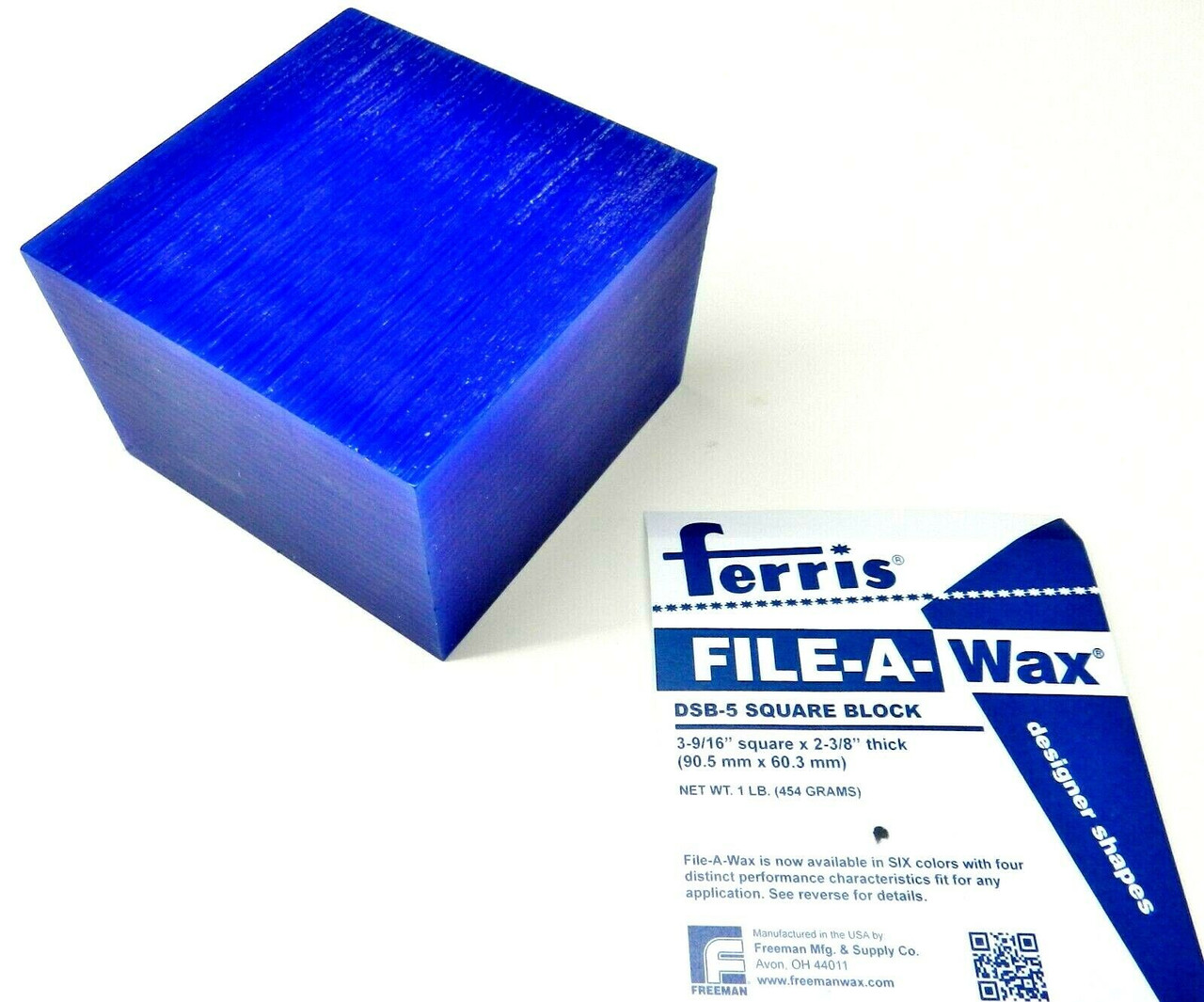 Carving Wax Ferris Blue File-A-Wax Bar DSB-5 1 Pound Square Block