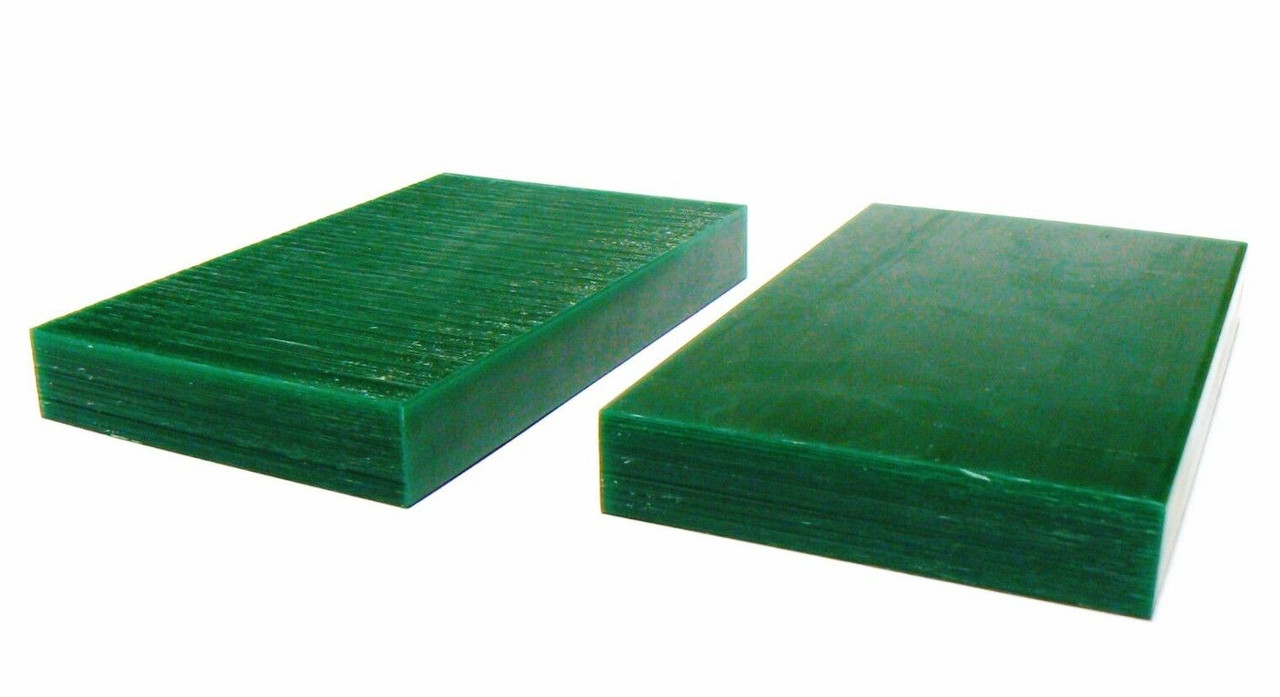 Ferris Wax Carving Wax Tablets Green 3/4" Thick Hard 6" x 3-5/8" Flat Bars 2 pc