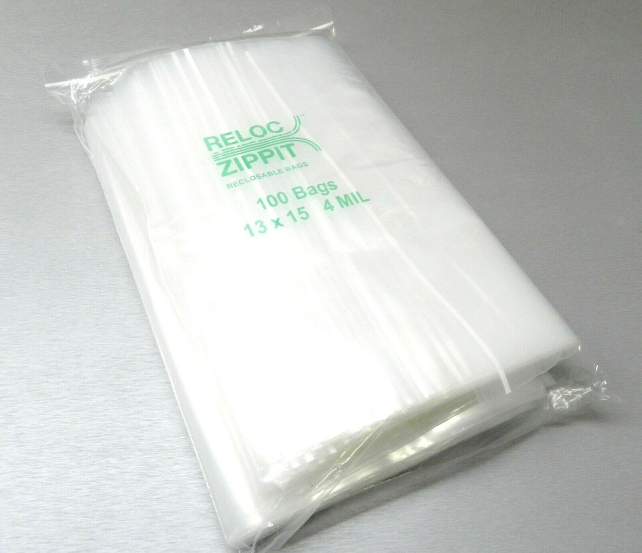 Reloc Zippit 13" x 15" Reclosable 4mil Clear Poly Bag 4R1315 Per Pack of 500