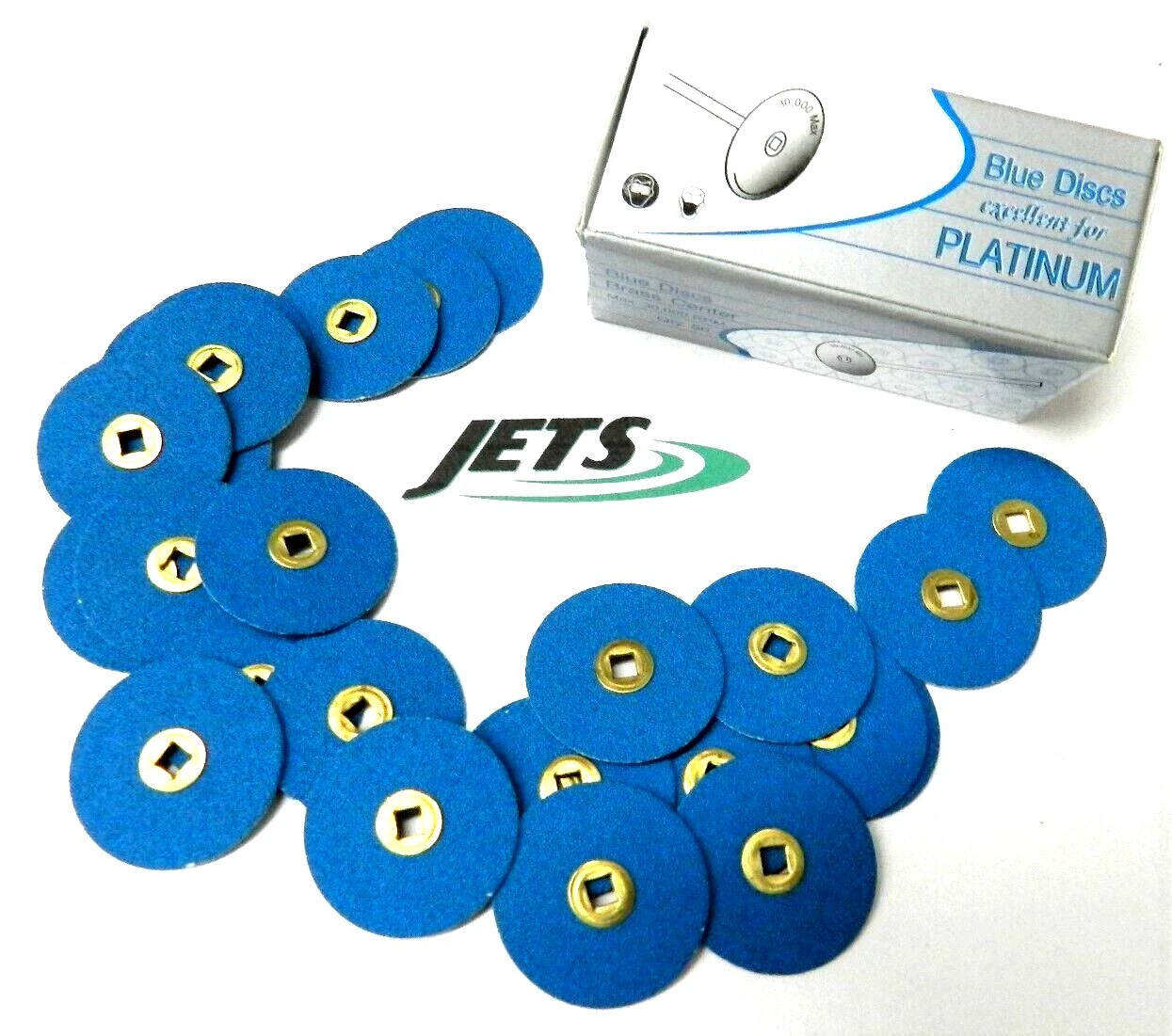 Sanding Discs Blue Zircon 7/8" Fine Grit Snap-On Brass Discs Box of 50 
