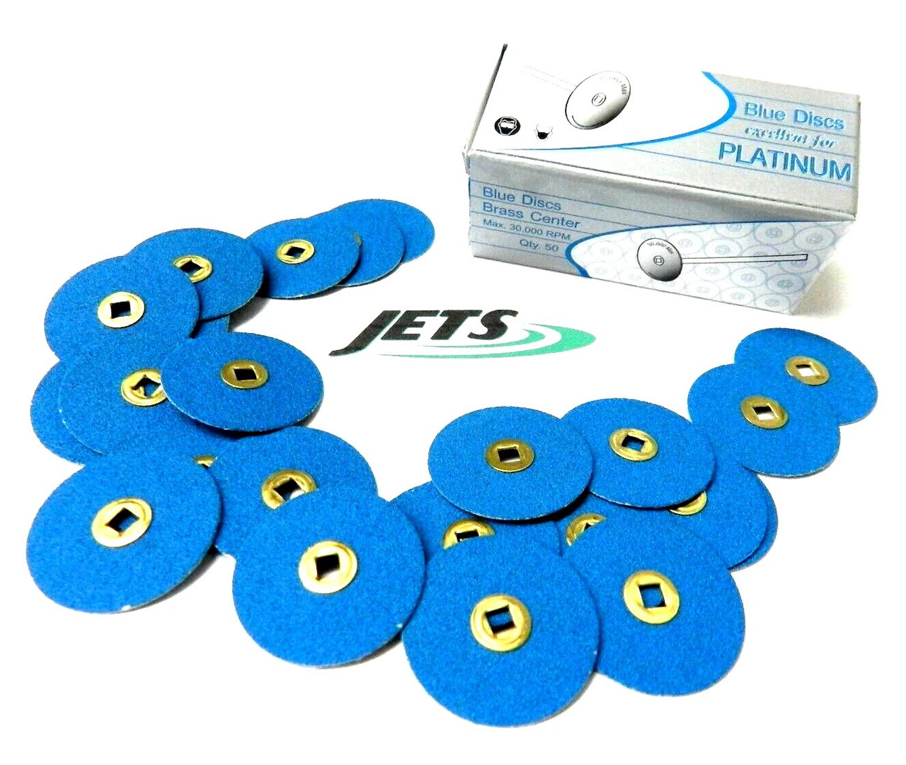 Sanding Discs Blue Zircon 7/8" Fine Grit Snap-On Brass Discs Box of 50 