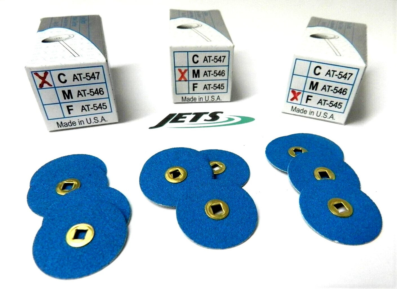 Zirconia Alumina Sanding Snap-On Brass Discs 7/8" 3 Grits 50ea Ikohe Blue Zircon 