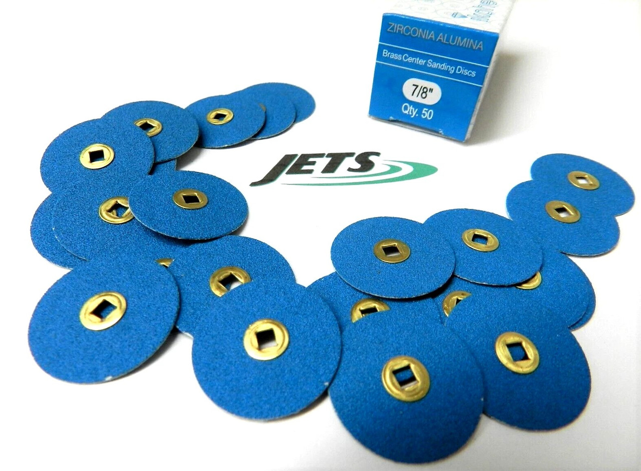 Zirconia Alumina Sanding Snap-On Brass Discs 7/8" 3 Grits 50ea Ikohe Blue Zircon 