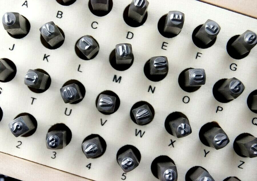 6mm Metal Marking Stamp Punches Set 36 Alphabet and Numbers Jewelry