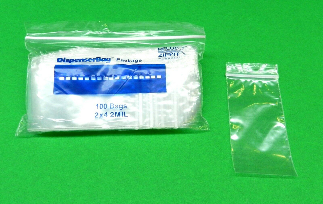 Zippit Bags 2" x 4" Clear 2mil Reclosable Zip Seal Lock Bags 2x4 Pack of 1000