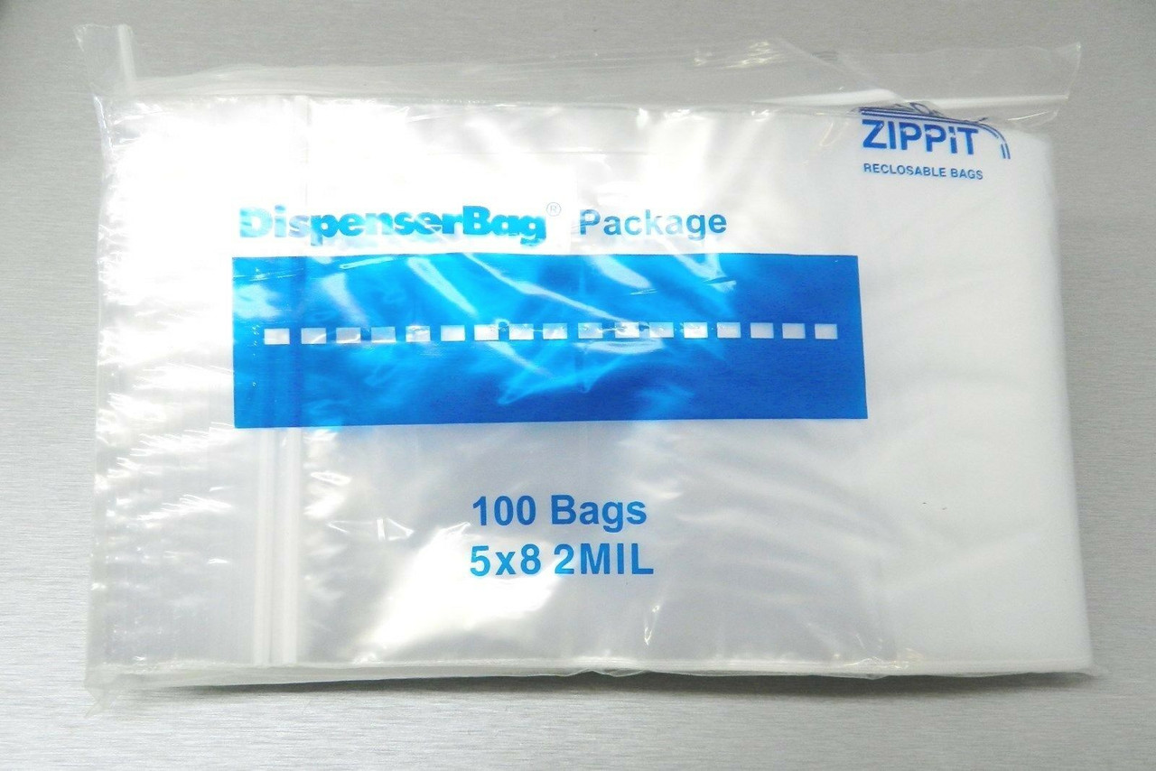 5x8 Zip Slide Lock Clear 2mil Bags Reloc Zippit Reclosable Poly 1000 Bags