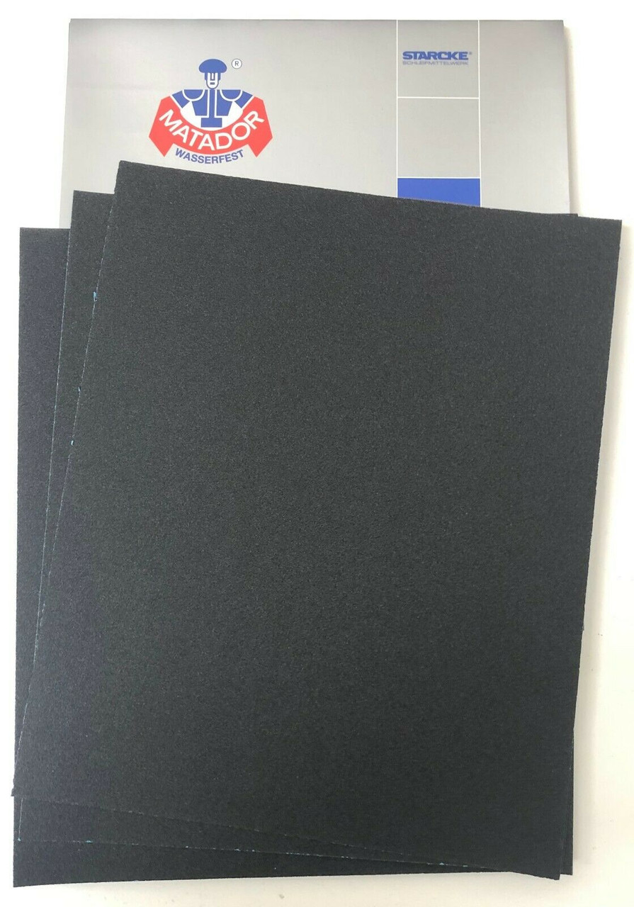 Matador Waterproof Sandpaper Wet or Dry Abrasive Paper 120 Grit Per Pack of 50 Made in Germany