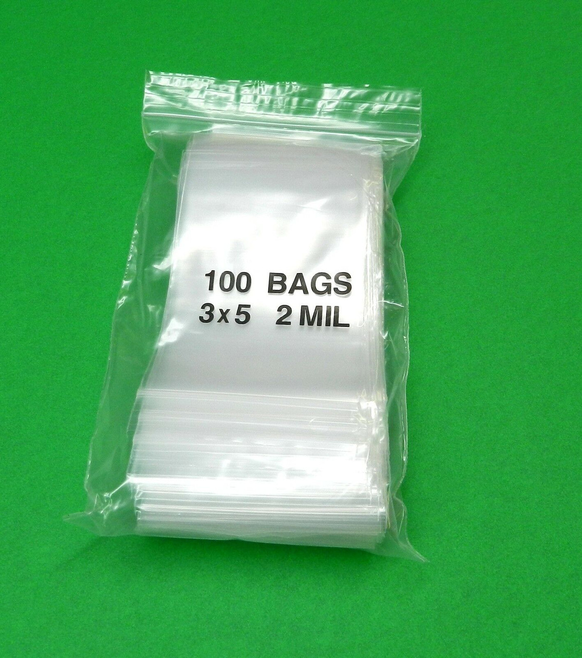 3 x 3 Zip Top Seal lock Reclosable Bags Clear Plastic Zip Seal 2mil Poly  Bags 1000 Pcs