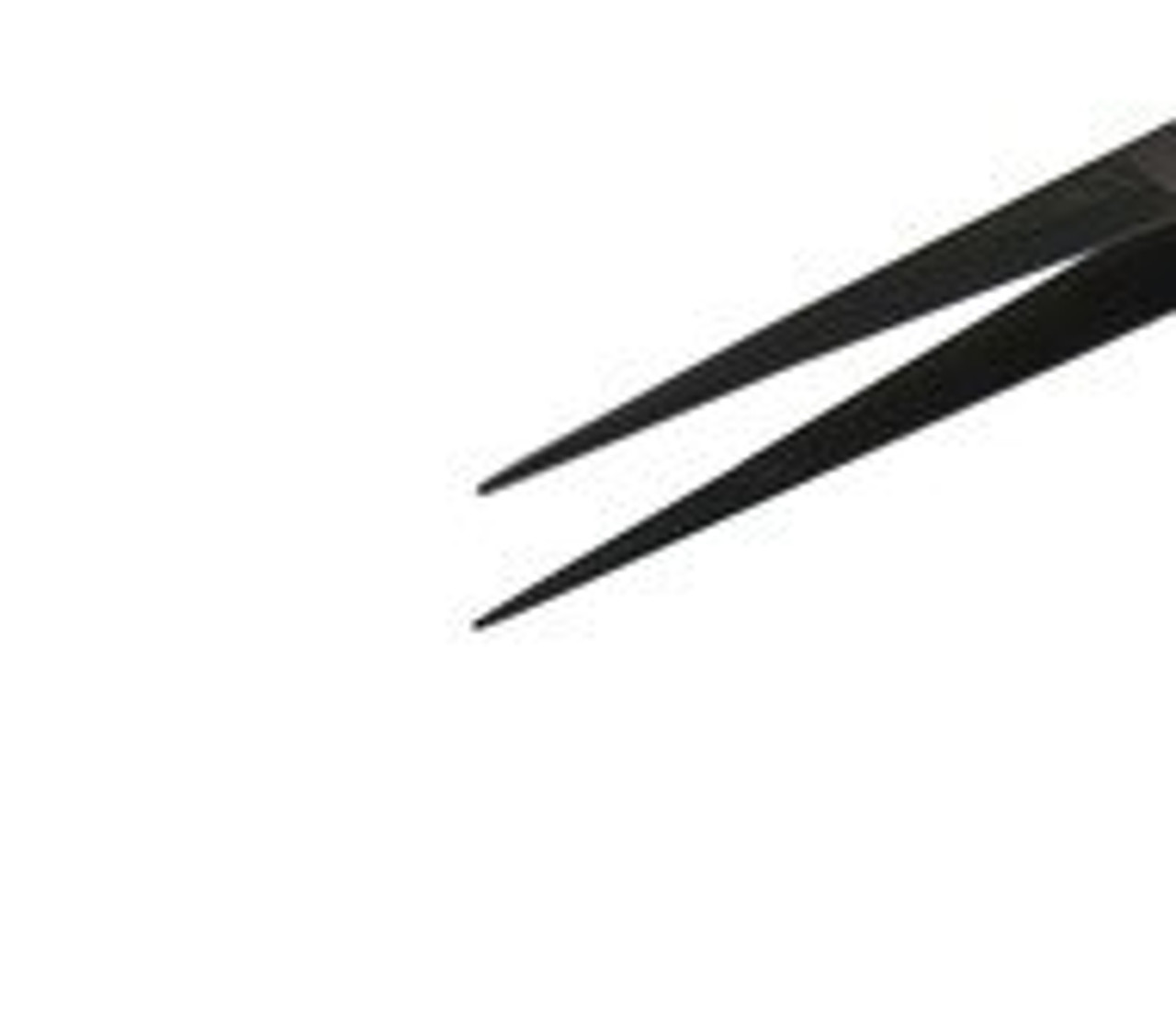 Diamond Cross Locking Tweezers Serrated Medium MR Tip Black Finish Overall Length 160mm