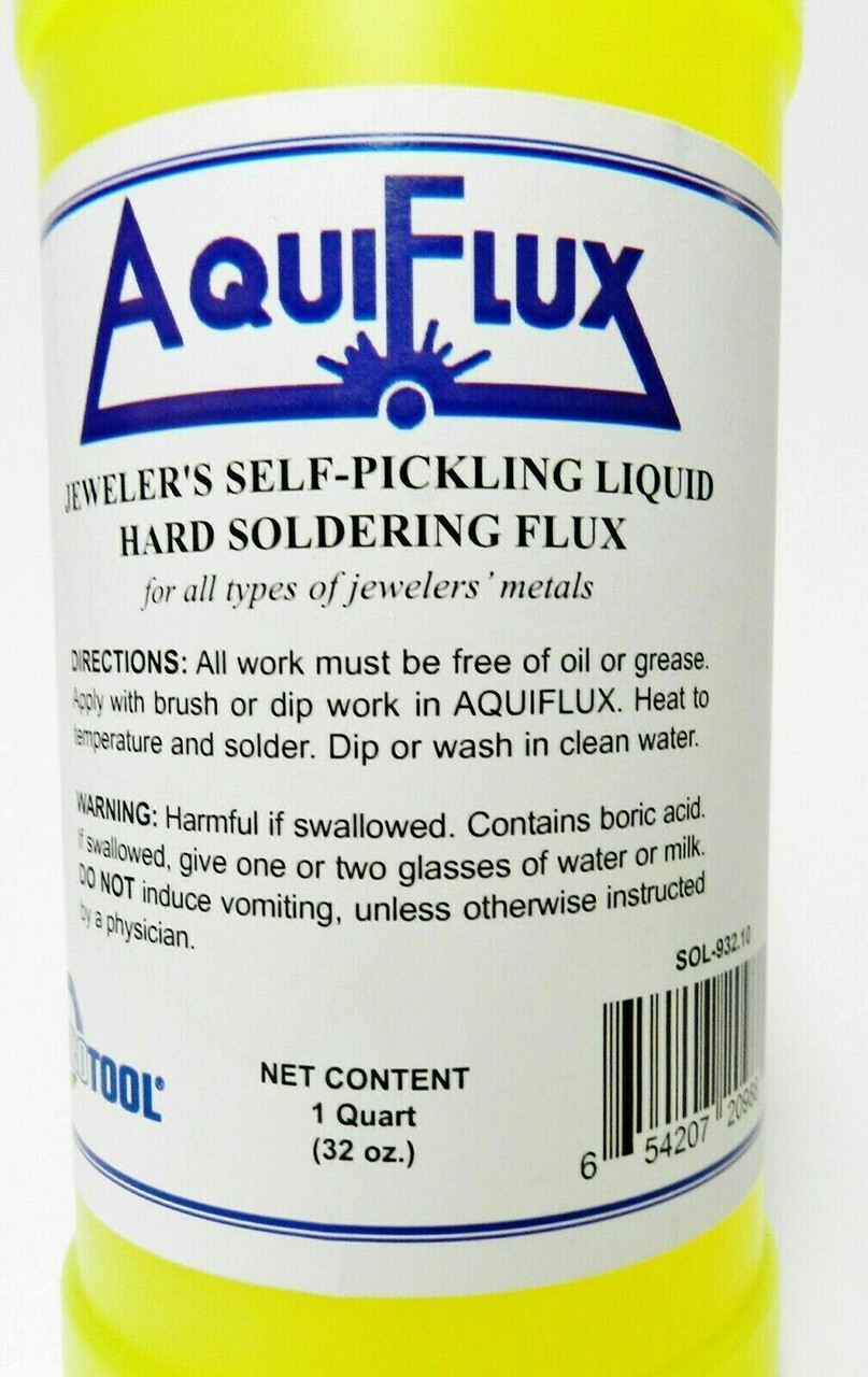Aquiflux Flux for Gold Silver Jewelry Self Pickling Hard Soldering 32oz / Quart