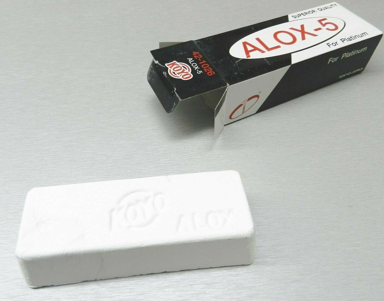 Alox-5 Platinum Polishing White Compound Jewelers Polish Bar Lrg 350g KOYO Japan