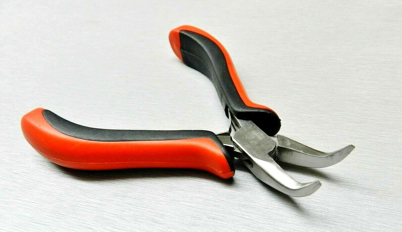 Bent Nose Pliers 45º Smooth Jaws Jewelry Making Hobby Craft Wire Work 4-1/2"