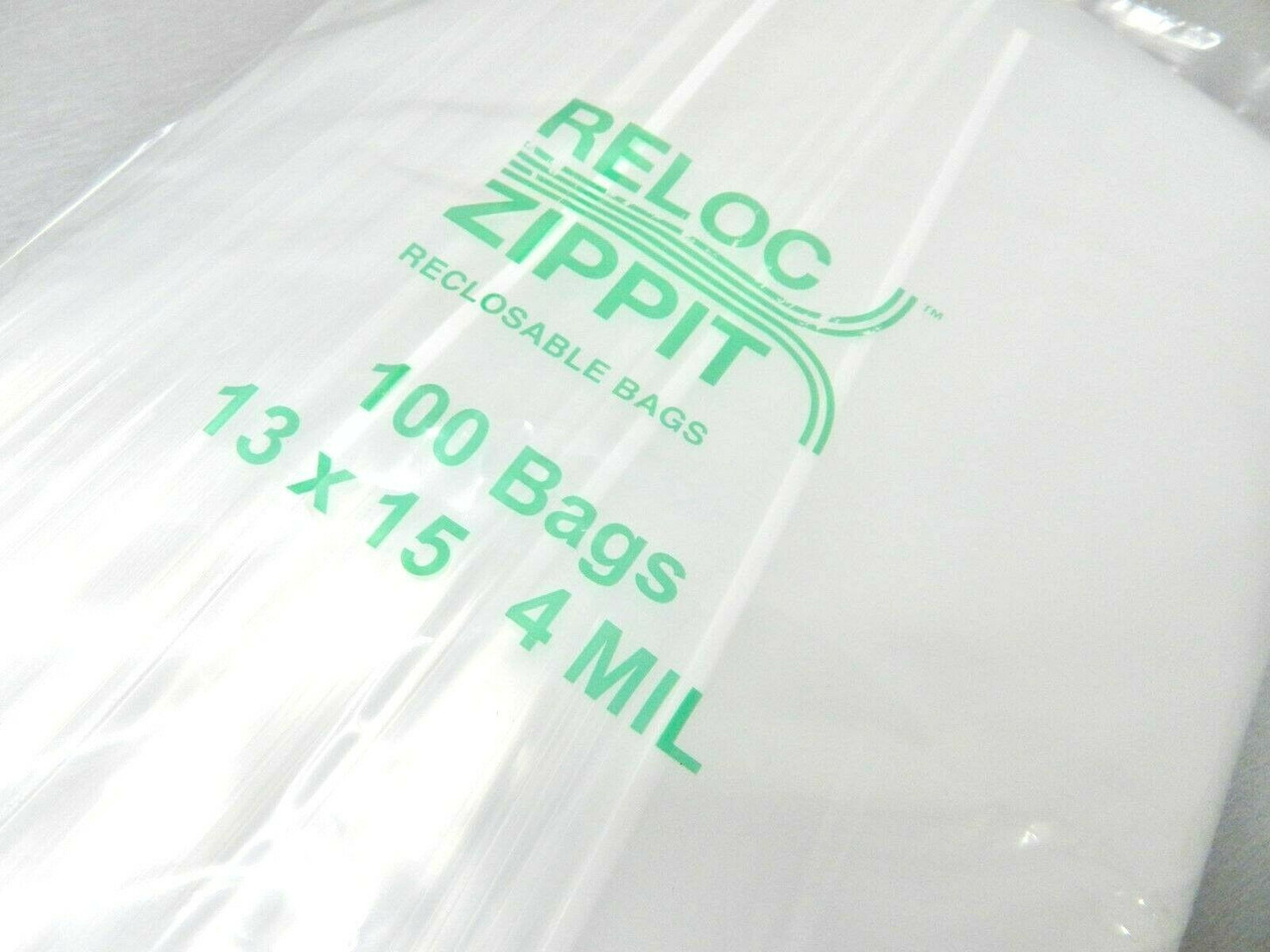 Large Zippit Reloc 13 x 15 Clear Reclosable Zip Bags Lock 2mil