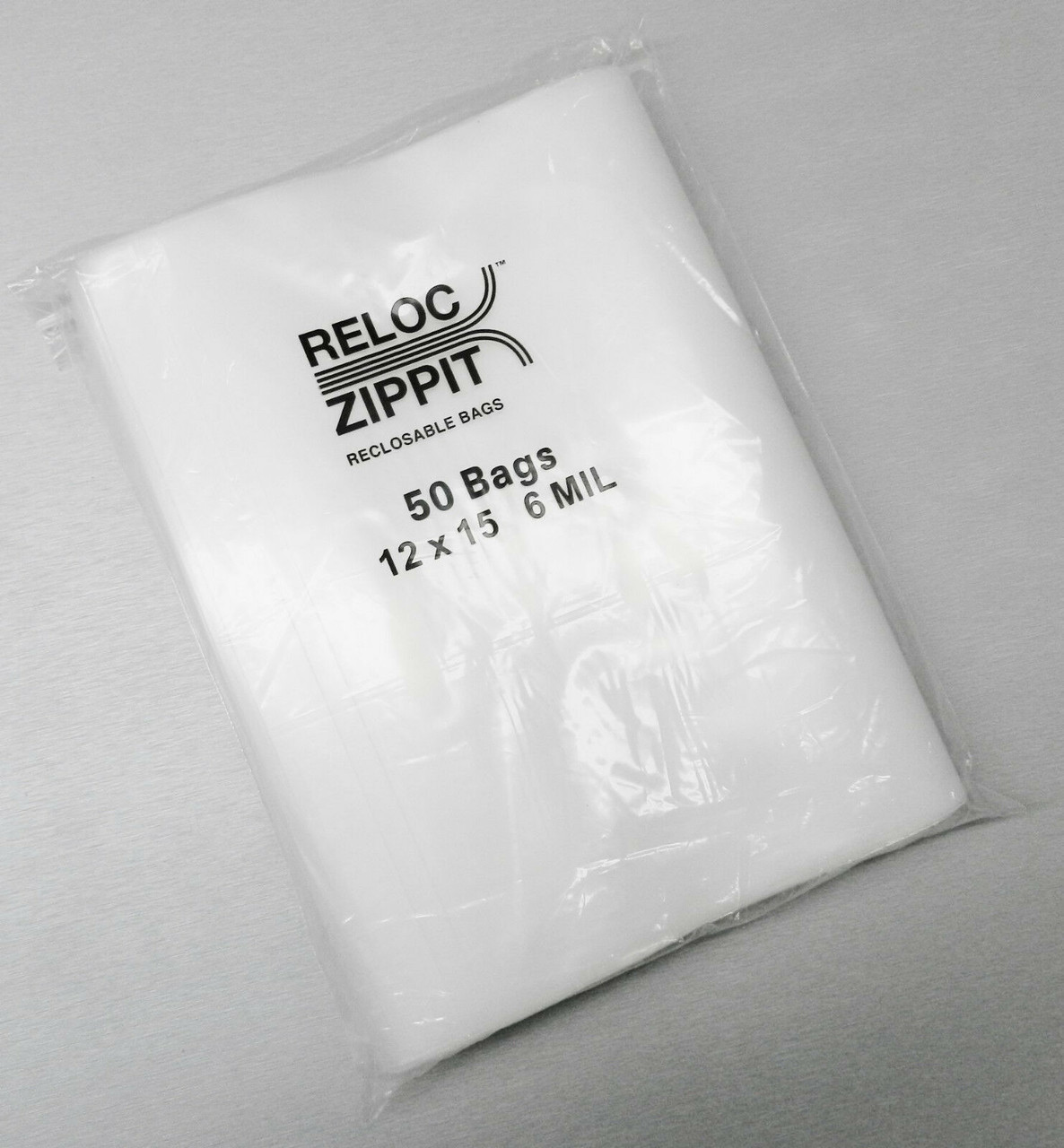 6 MIL 12x15 Zip Top Seal Lock Bags Heavy Duty Clear Reloc Thick Jumbo Size  12x15 50 Pcs 