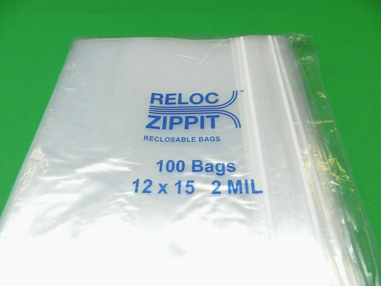 Large Zippit Bags 12"x 15" 2Mil Zip Seal Lock RELOC Reclosable 100 Bags