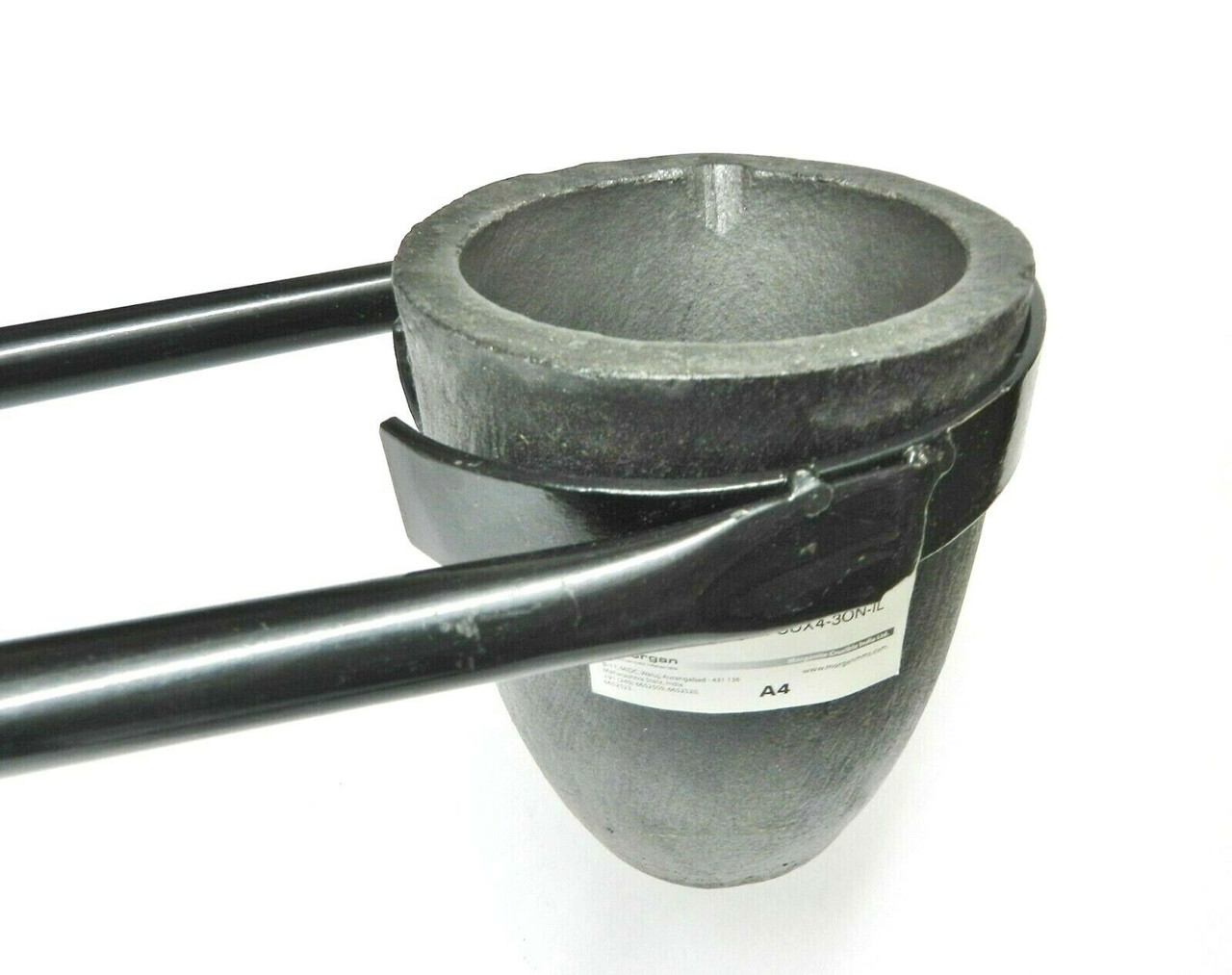 Set of Salamander A4 Clay Graphite Crucible and Foundry Crucible 26" Flask Tongs