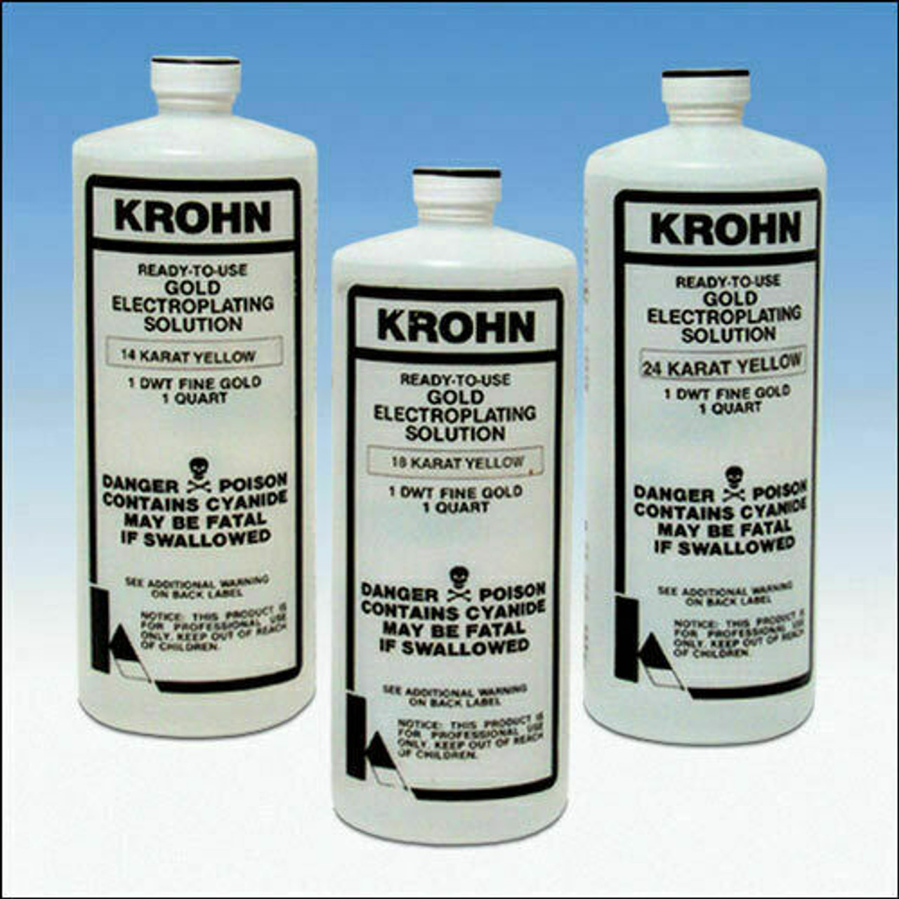 Krohn 18K Gold Plating Solution 1 DWT Ready to Use Gold Electroplating Quart