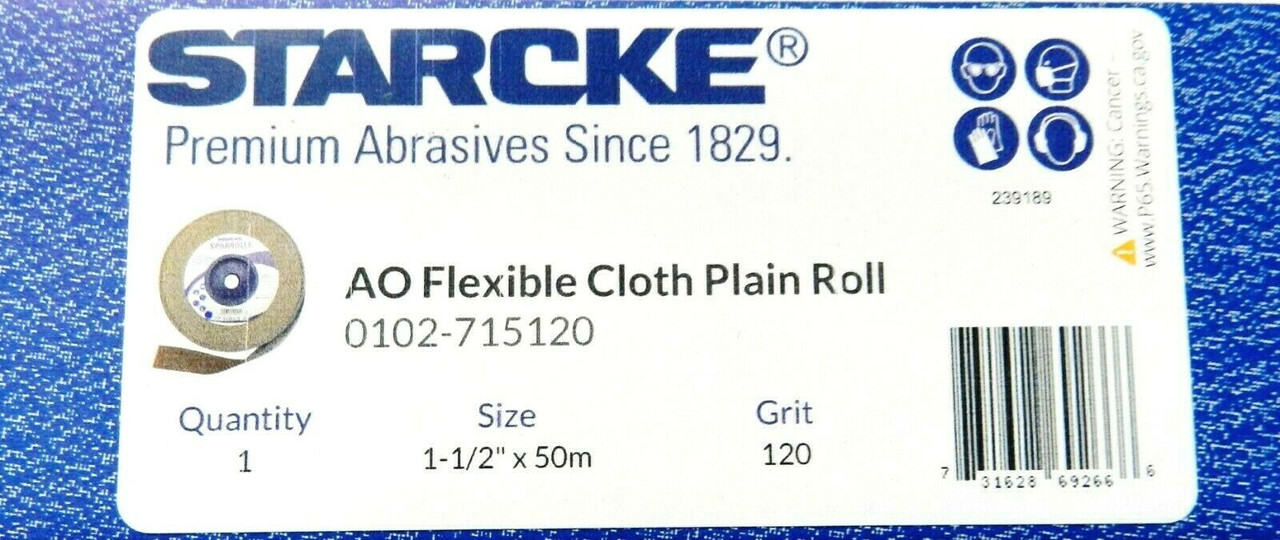 Starcke Shop Roll 1-1/2" x 55 Yards Aluminum Oxide Handy Rolls 120 Grit Germany