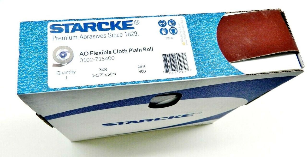 Starcke Shop Roll 1-1/2" x 55 Yards Aluminum Oxide Handy Rolls 400 Grit Germany