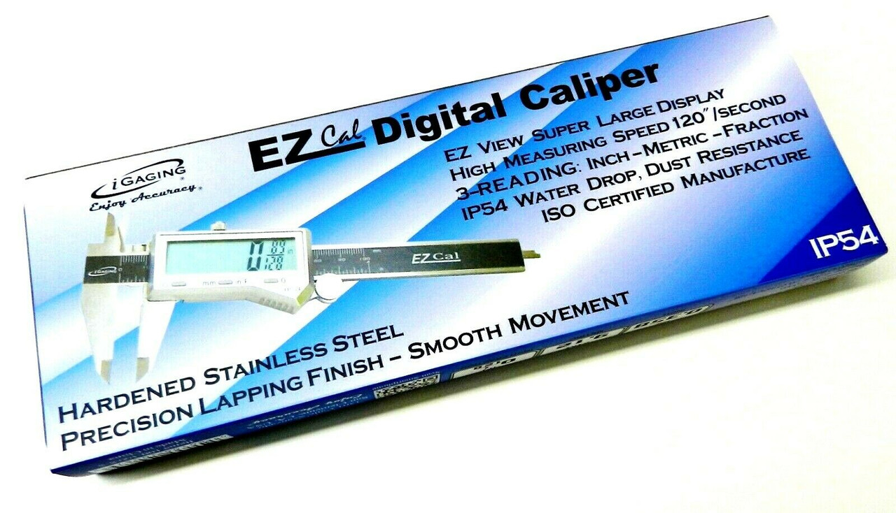 iGaging 4" Digital Electronic Caliper Fractional 3 Way LCD Stainless EZ Cal