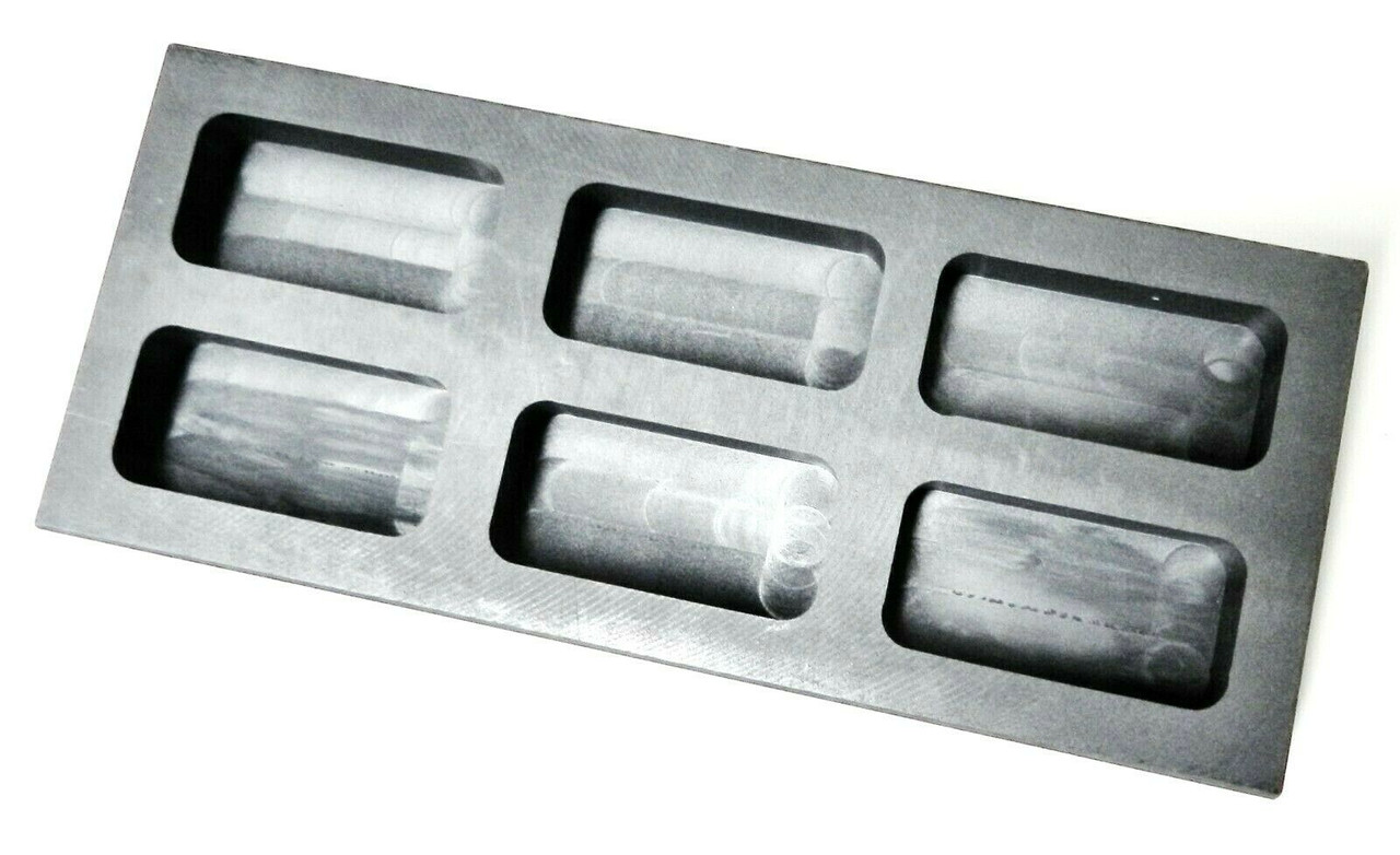 5oz Graphite Ingot Mold 6 Cavity Melt Pour Silver Bars Melting Metal  Refining