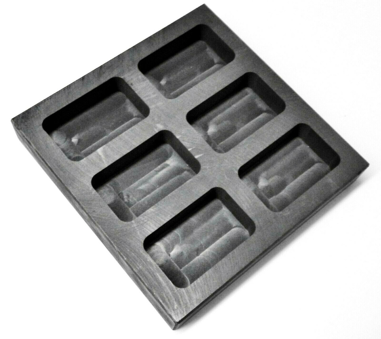 10oz Graphite Ingot Mold 6 Cavity Melt Pour Gold Bars Melting