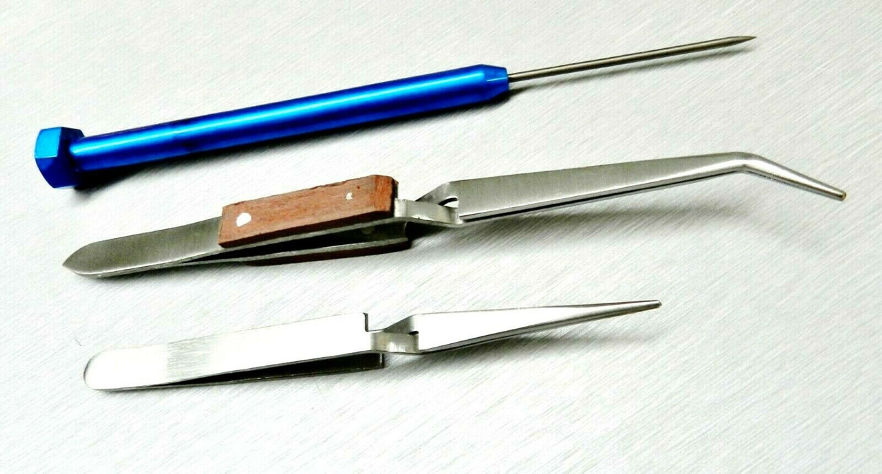 3 Soldering Tools Tweezers & Titanium Solder Pick Set for Jewelry Making Repairs