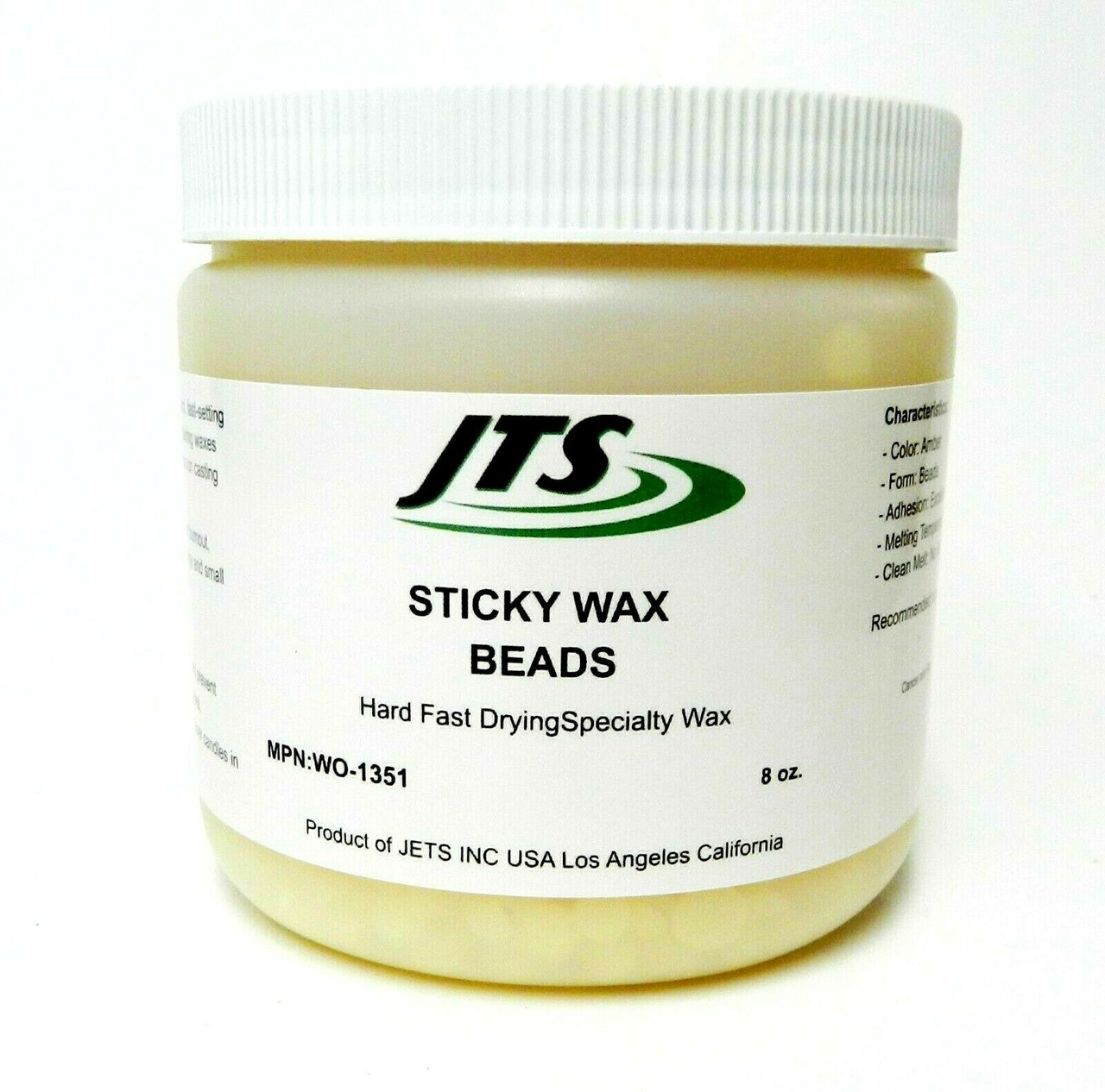 Sticky Wax Beads Hard Fast Drying Jewelry Making Wax Work & Casting 8oz Jar JTS