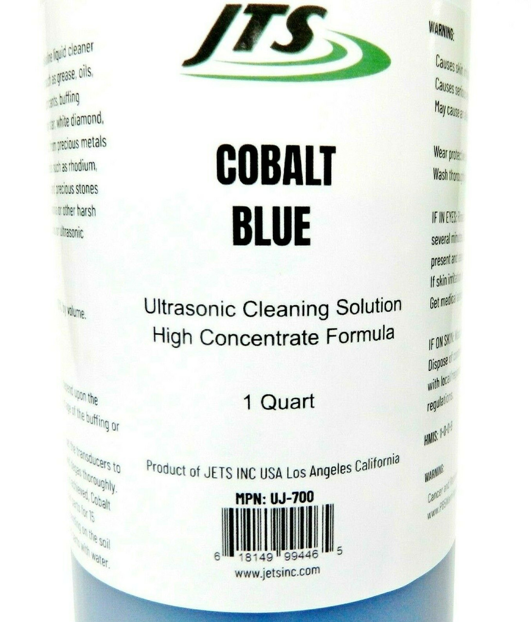 Ultrasonic Cleaning Solution JTS Cobalt Blue 1 Quart Clean Jewelry Compounds