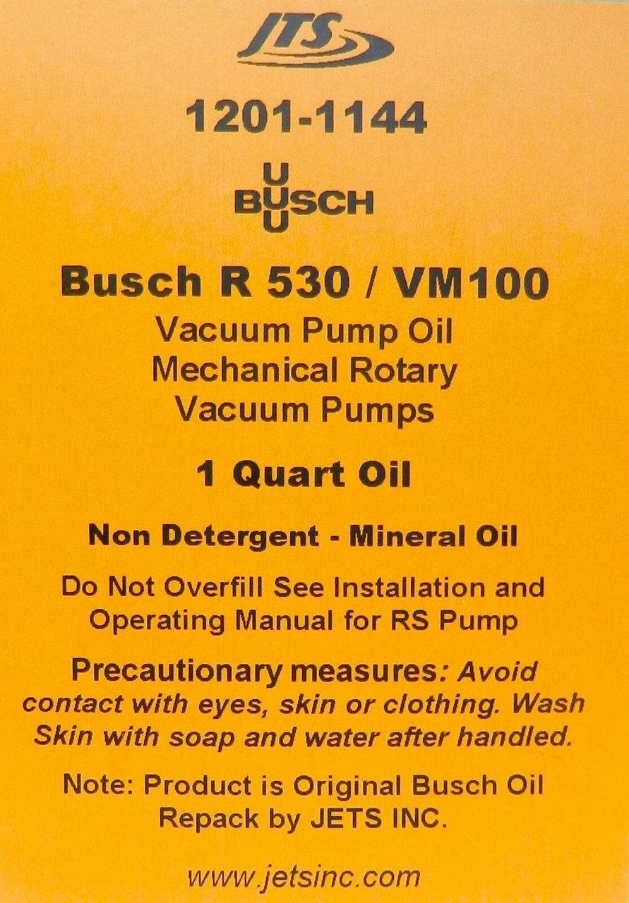 ナカムラ出品 Busch VM100 Oil - 1 Liter (P/N 0831000060) (Replaces R530) - AES