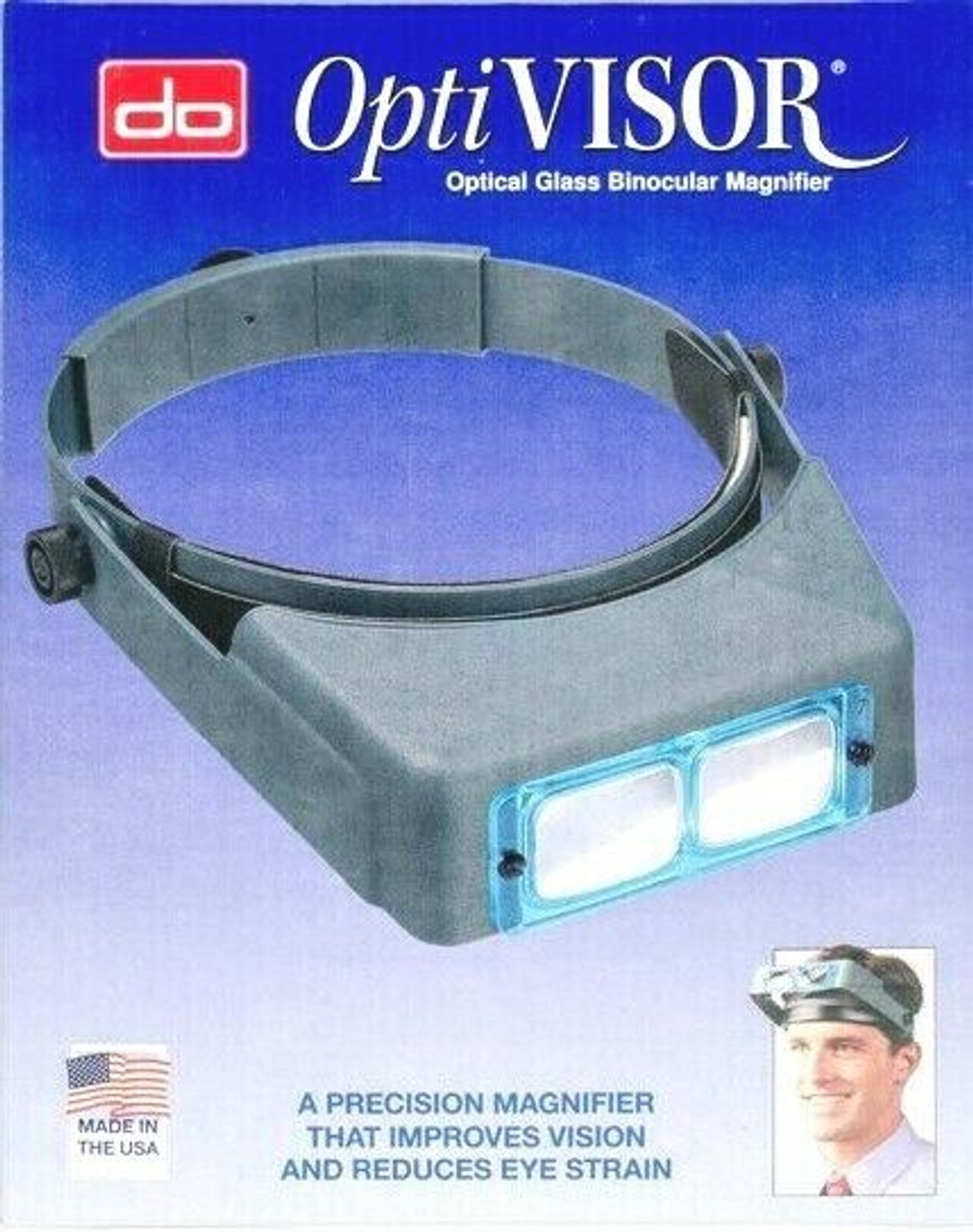 Donegan OptiVisor DA-4 Headband Magnifier Binocular 2X Optical Glass Lens