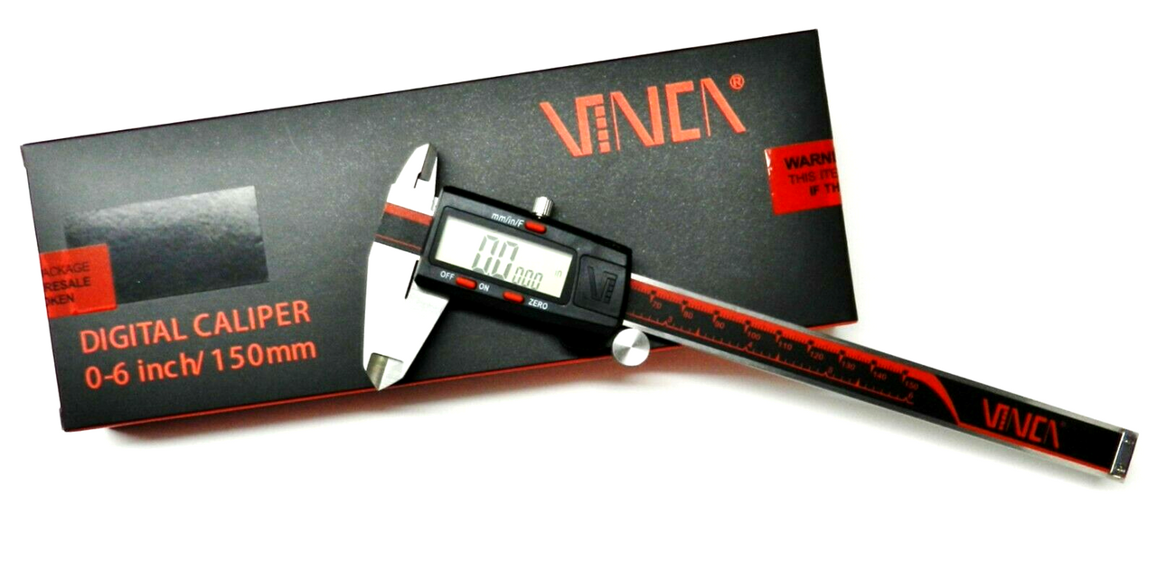 Digital Caliper VINCA DCLA-0605 Electronic Digital Vernier Micrometer Caliper 6"