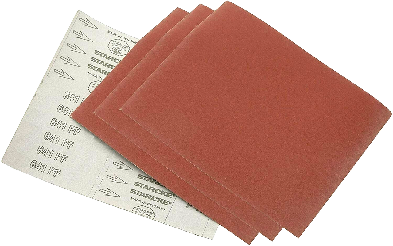 STARCKE Sandpaper 120 Grit Aluminum Oxide 9" x 11" Sheets 50 Pcs Made in Germany