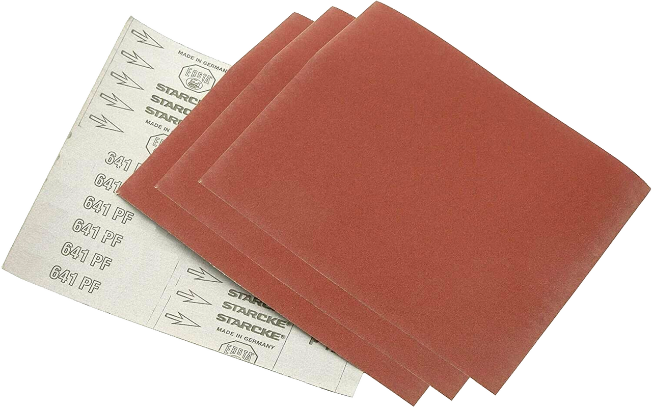STARCKE Sandpaper 320 Grit Aluminum Oxide 9" x 11" Sheets 50 Pcs Made in Germany
