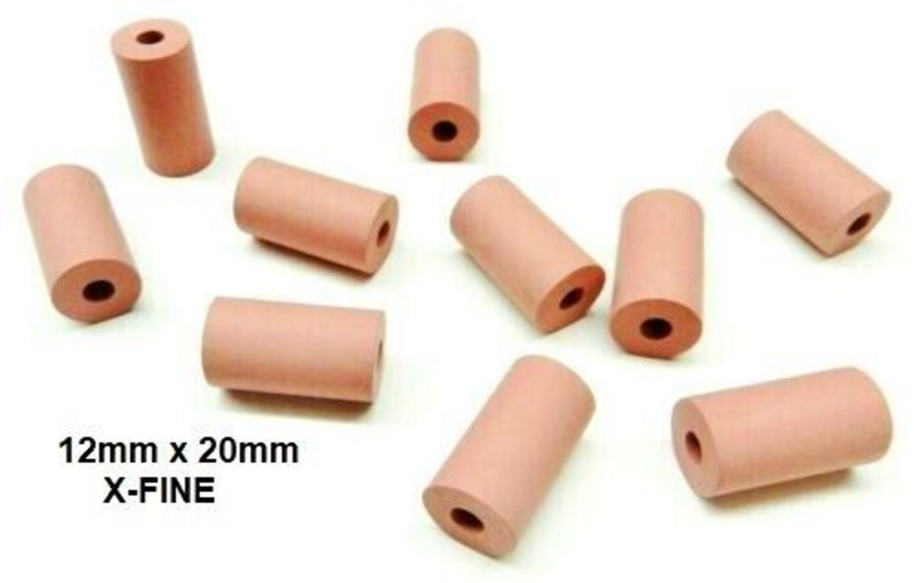 Silicone Polishing Wheel Abrasives 20 x 12mm Pink Extra Fine Cylinder 10PCS