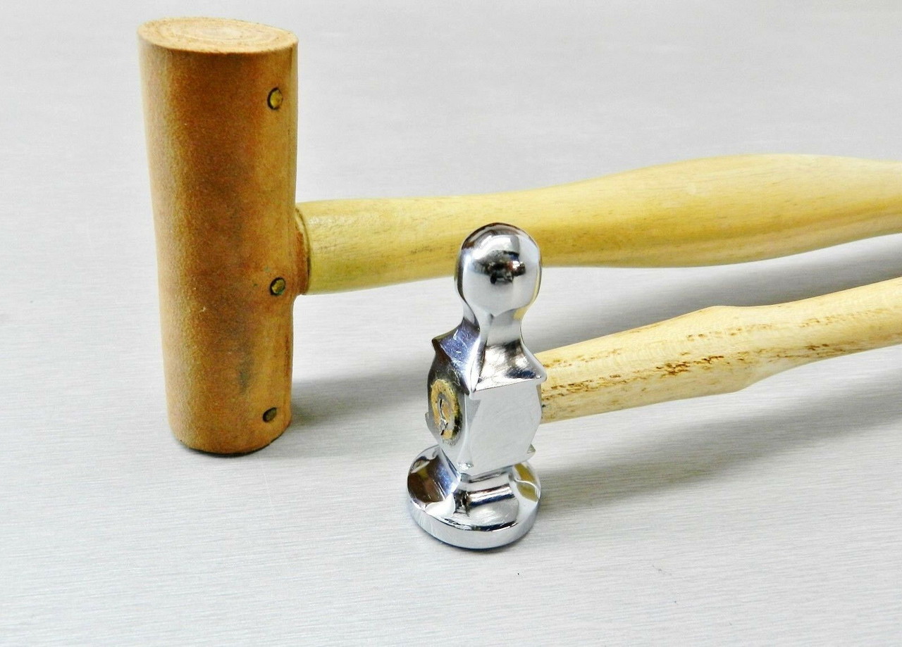 Jewelers Chasing Hammer & Rawhide Mallet Set of 2 Small Jewelry Making Tools