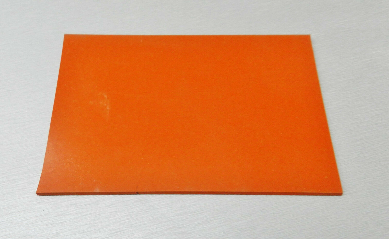 Silicone Rubber Pad High Temp Solid Sheet Red/Orange Commercial 4" x 6" x 1/8"