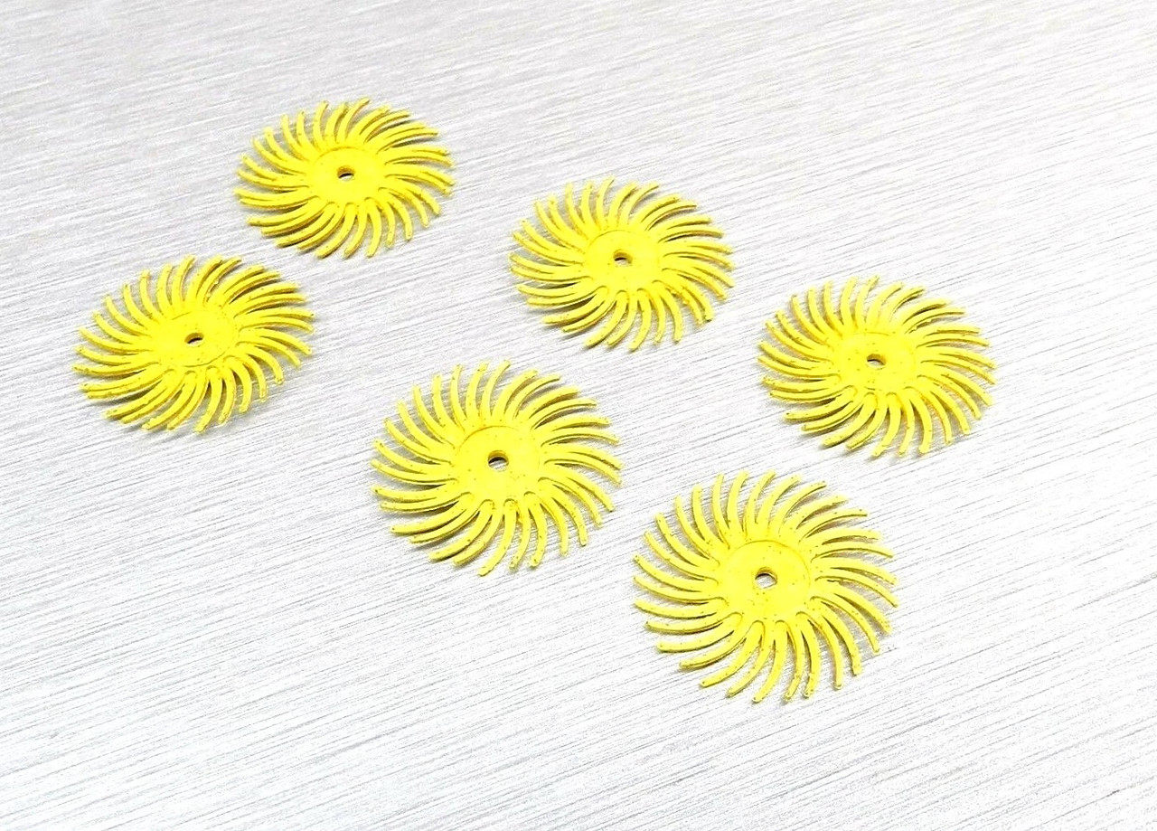 3M Radial Bristle Discs 3/4" Yellow bristle brush 80 Grit 6 discs Coarse Grade