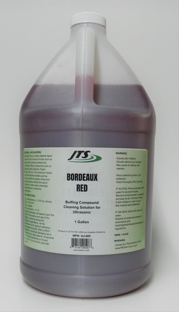 Ultrasonic Cleaning Solution JTS Bordeaux Red 1 Gallon Buffing Compound Remover
