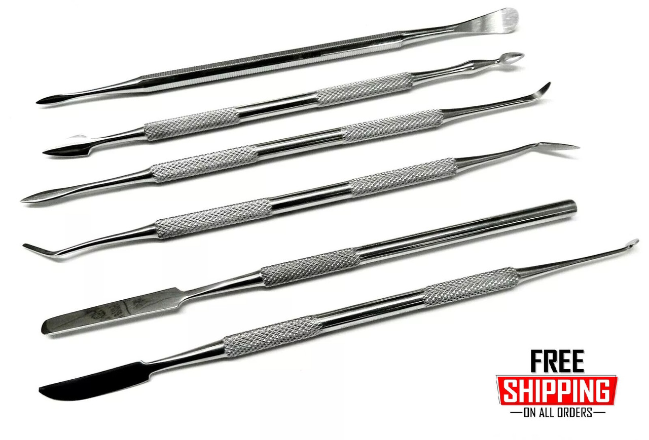 JTS 6-Piece Stainless Steel Wax Carvers Set, Wax and Clay Sculpting Tools, Double Ended Carving Kit for Wax Carving, Models Making, Designing Sculpting - Polymer Clay Tools Jewelry Wax Models Making ( FREE SHIPPING )