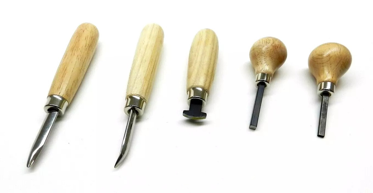 5 Stone Setting Tool Set Bezel Roller - Prong Pusher Flat & Grooved 2 Burnishers