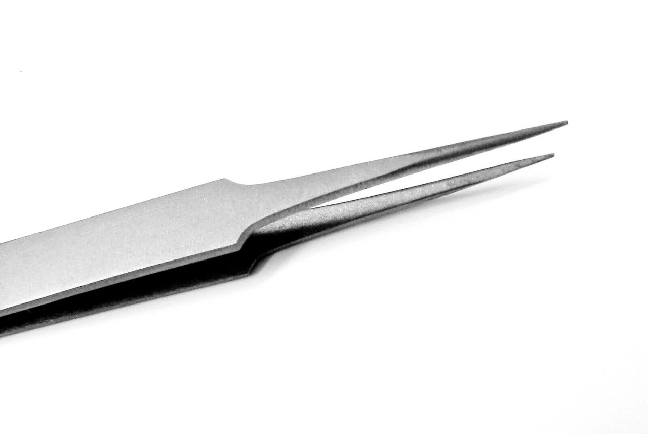 Titanium Tweezers Ultra Fine Tip #5 Non Magnetic Precision Tweezer 4-3/4" Long