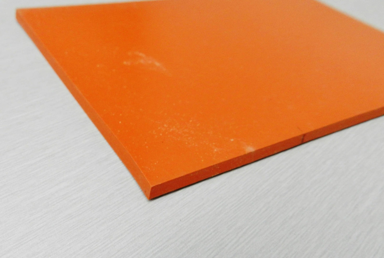 Silicone Rubber Sheet 4x6x1/4 Thick High Temp Solid Red/Orange Grade 4" x 6"