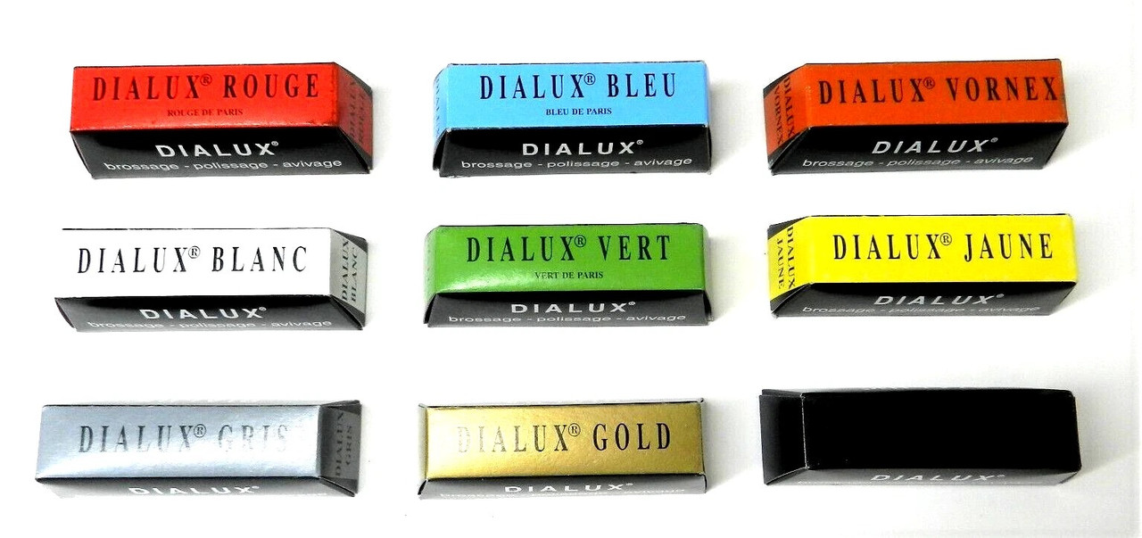 Dialux Polishing Compounds 9 Bars Set ALL Types of Jewelers Rouge Polish