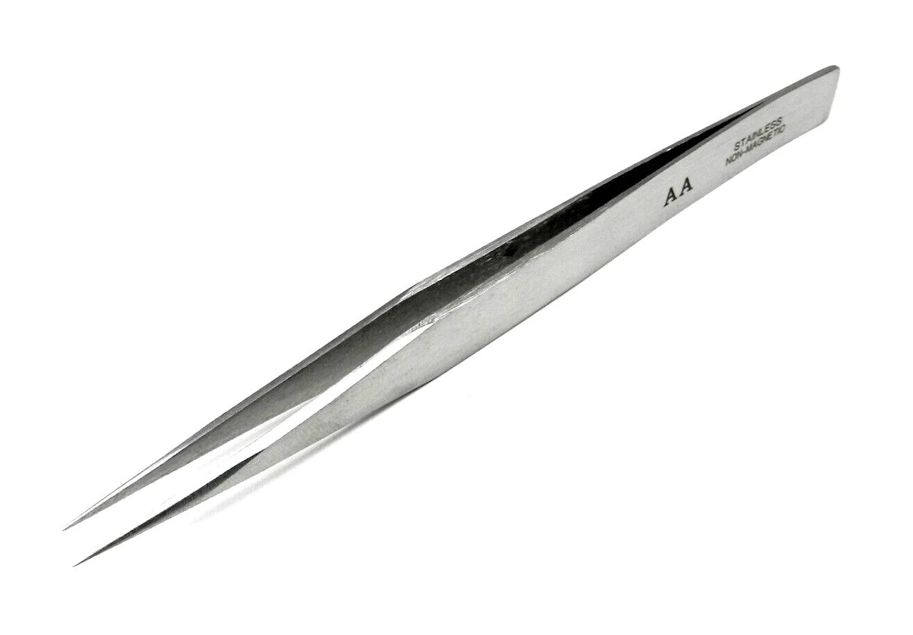 Tweezers AA 5" Stainless Steel Non Magnetic Anti Acid Jewelry & Watch Swiss Style