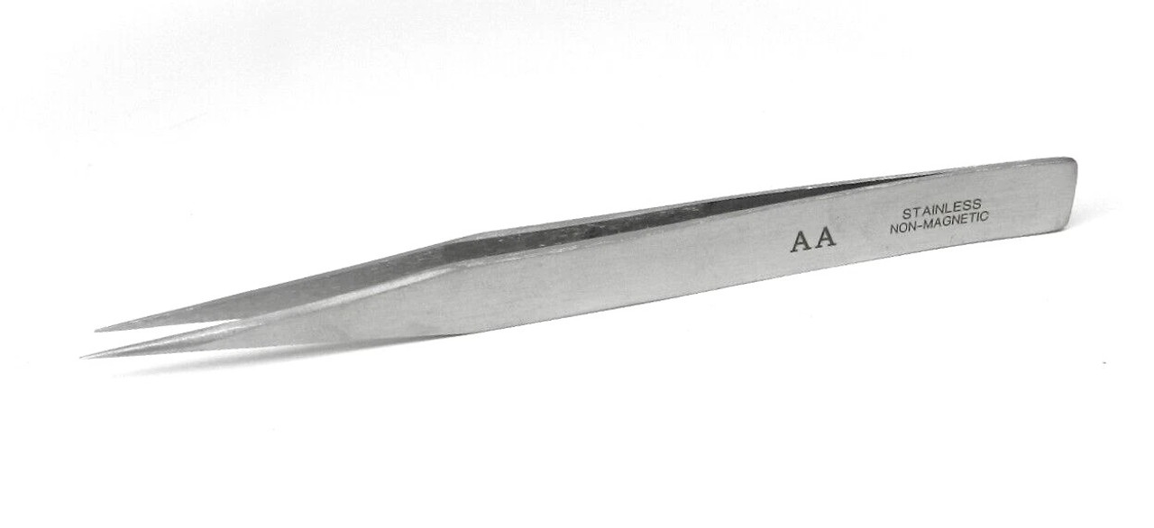 Tweezers AA 5" Stainless Steel Non Magnetic Anti Acid Jewelry & Watch Swiss Style